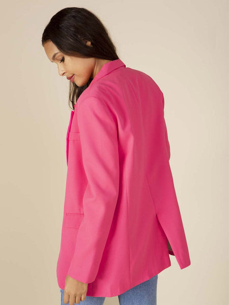 Pretty pink long blazer