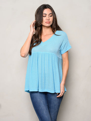 Blue baby doll top