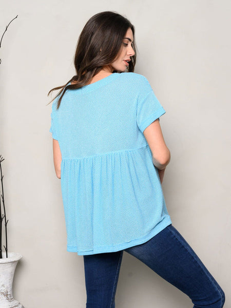 Blue baby doll top