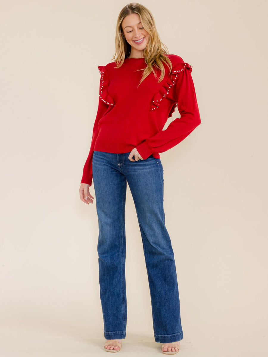 What i need red pearl sweater