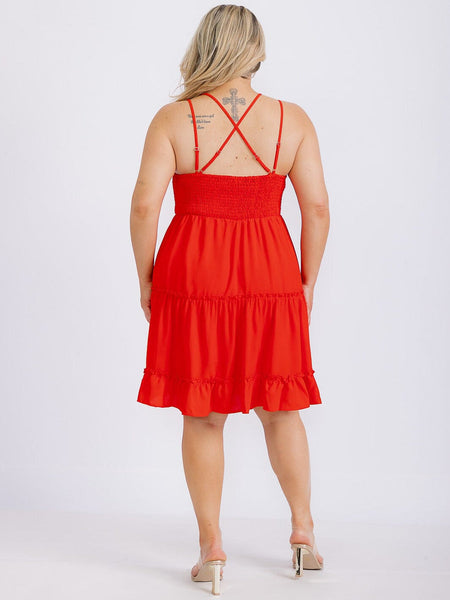 Daring red plus dress