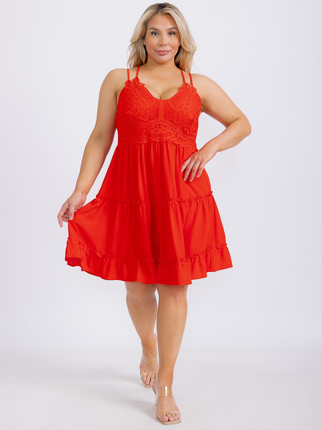 Daring red plus dress