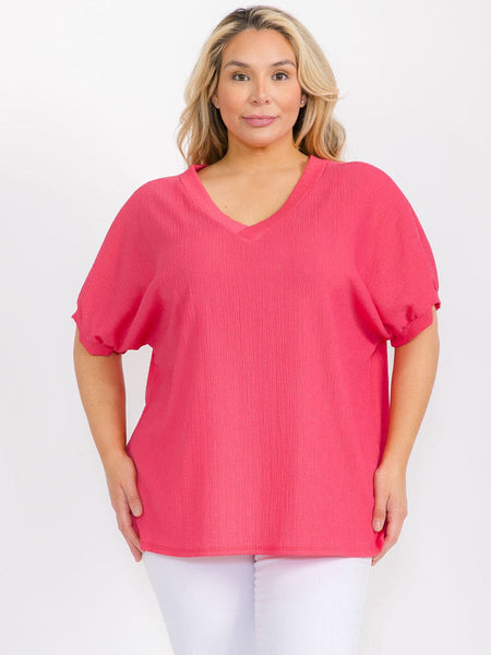 Pink girl double v top