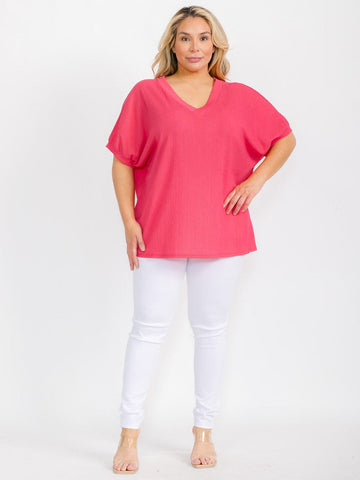 Pink girl double v top