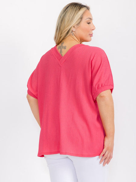 Pink girl double v top