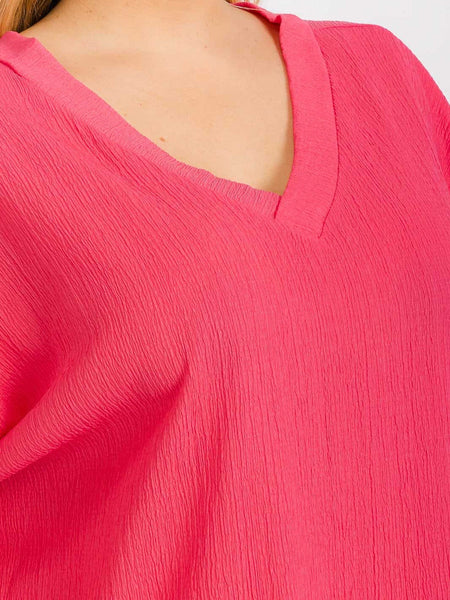 Pink girl double v top