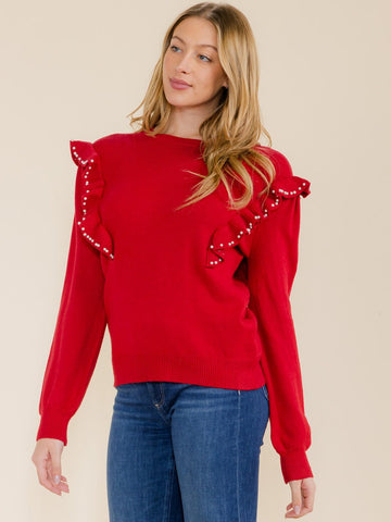 What i need red pearl sweater