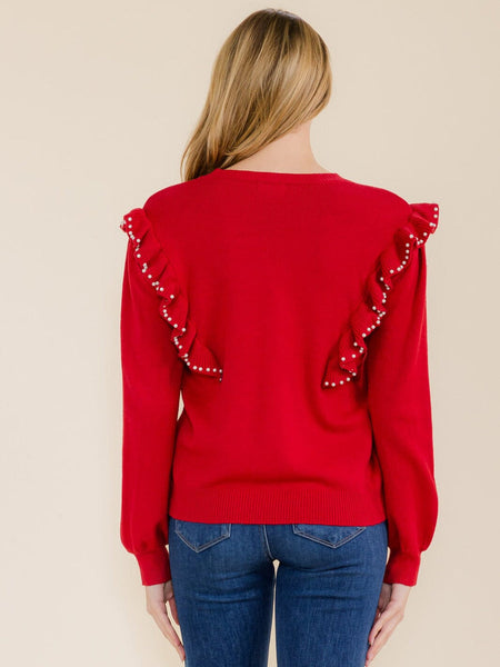 What i need red pearl sweater