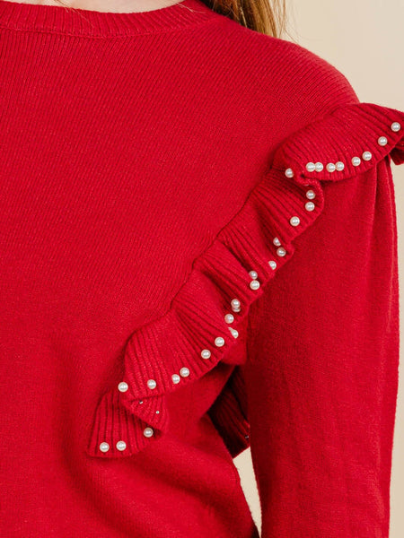 What i need red pearl sweater