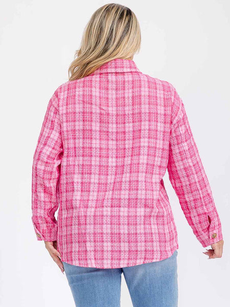 Tweed in perfect pink shacket