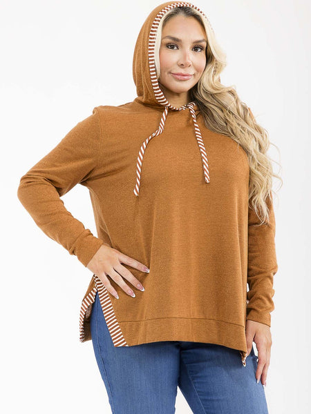 Camel hooded top