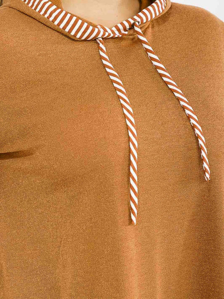 Camel hooded top