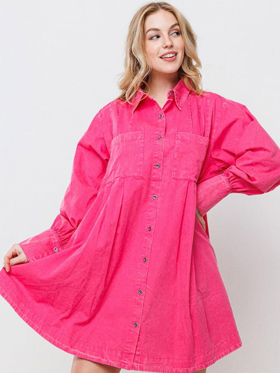 hot pink tunic dress NicoBlu Noor Fuchsia Tunic Dress with Gold Embellishment