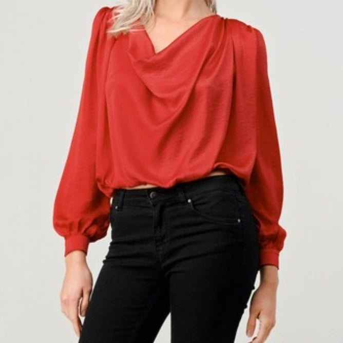 Drape satin top