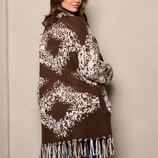 Brown aztec cardigan