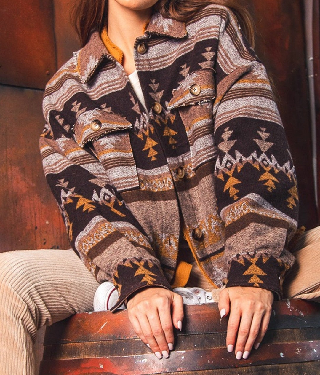 Aztec shacket