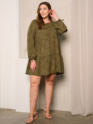 Olive tiered tunic dress