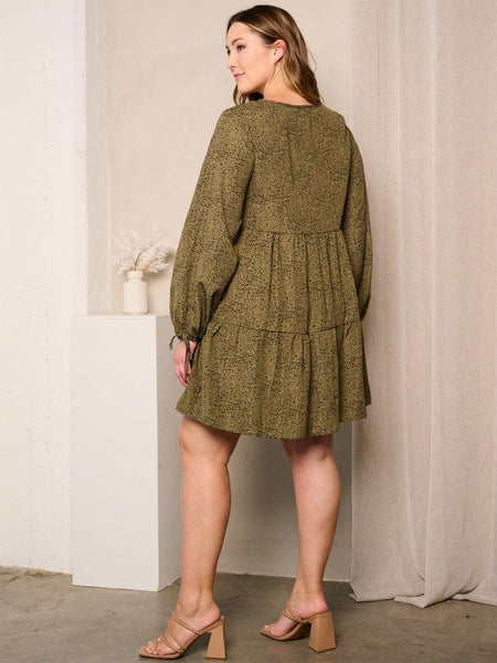 Olive tiered tunic dress