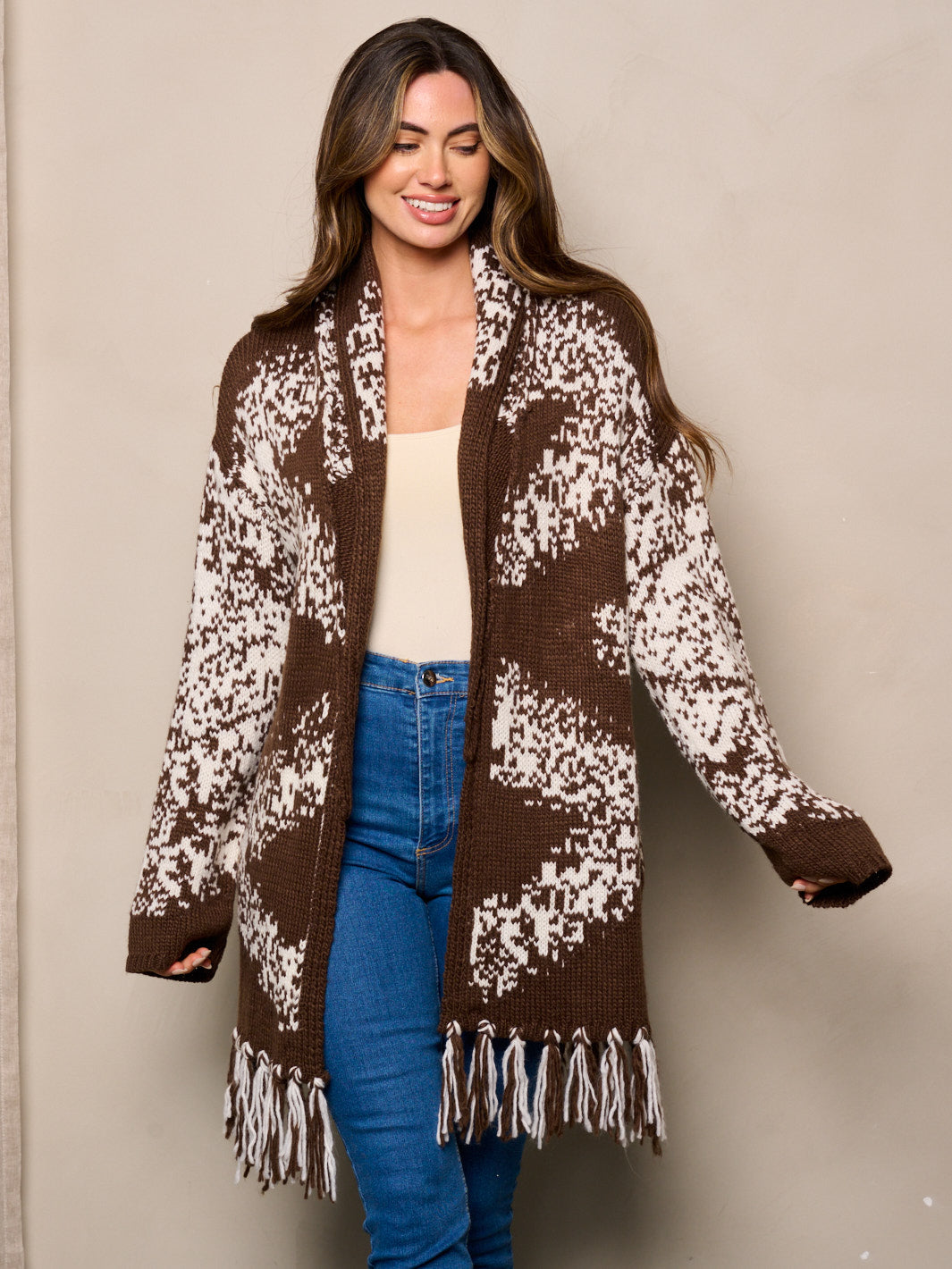 Brown aztec cardigan