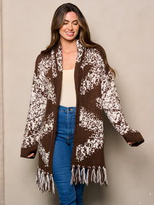 Brown aztec cardigan