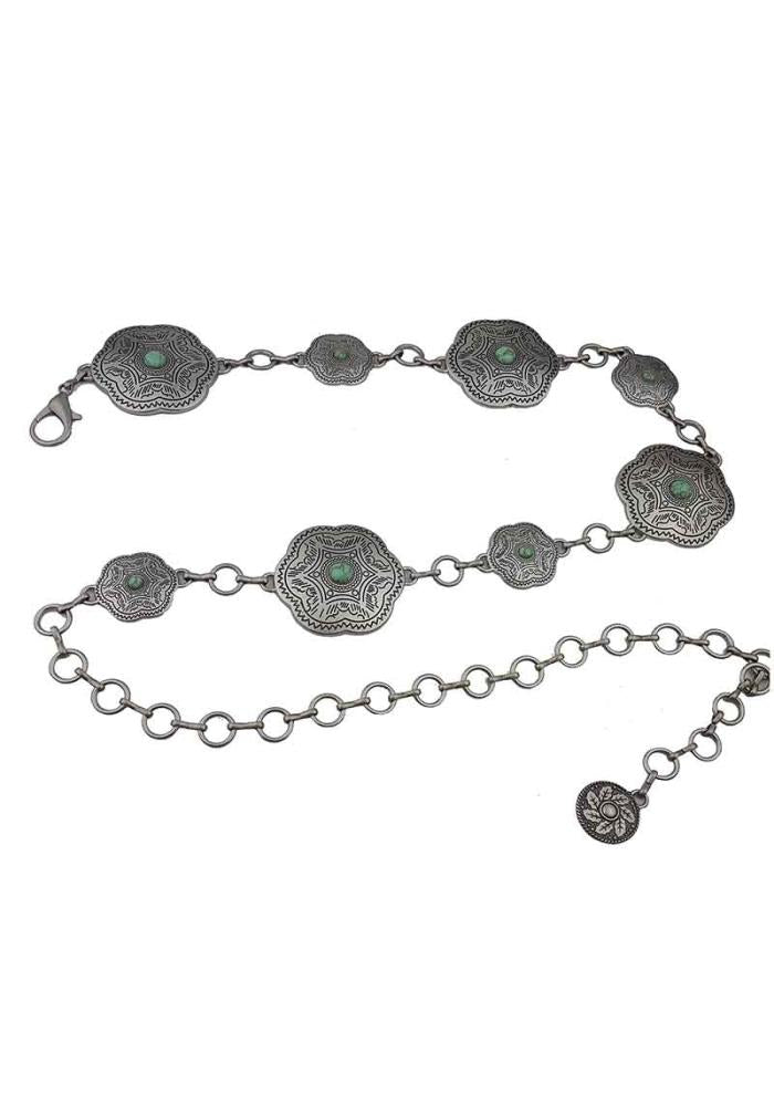 Floral western chain belt
