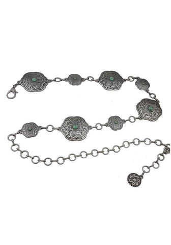 Floral western chain belt