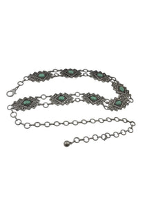 NAVAJO STYLE SILVER CHAIN BELT