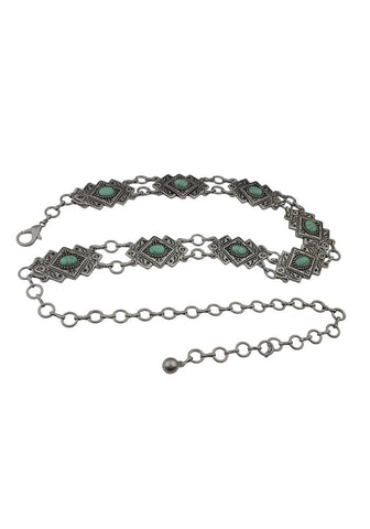 NAVAJO STYLE SILVER CHAIN BELT