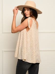 Wheat leopard print top