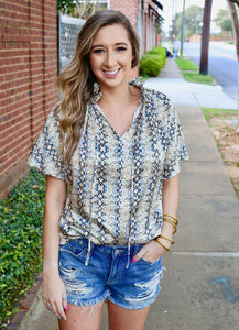 Ruffle Shirt snake print