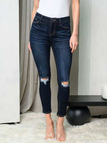 Skinny distressed jeans