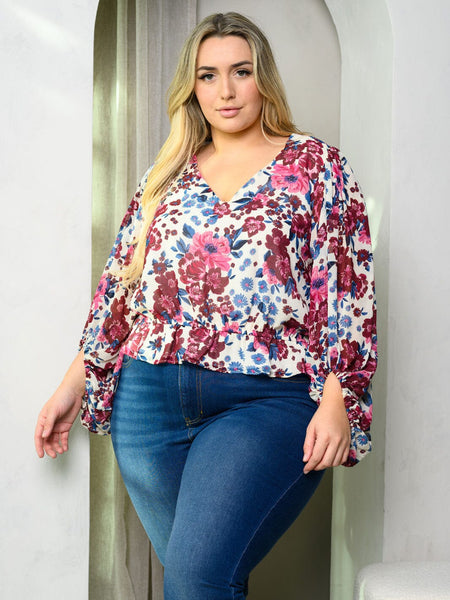 Floral plus top