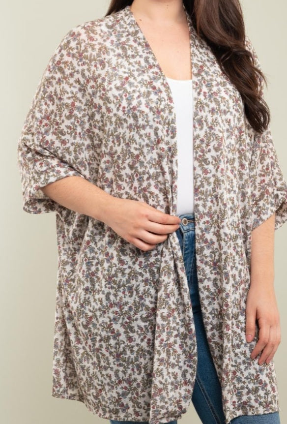 Plus Floral cardigan