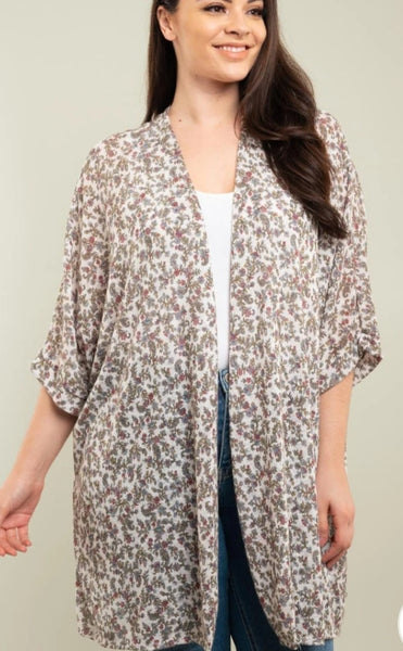 Plus Floral cardigan