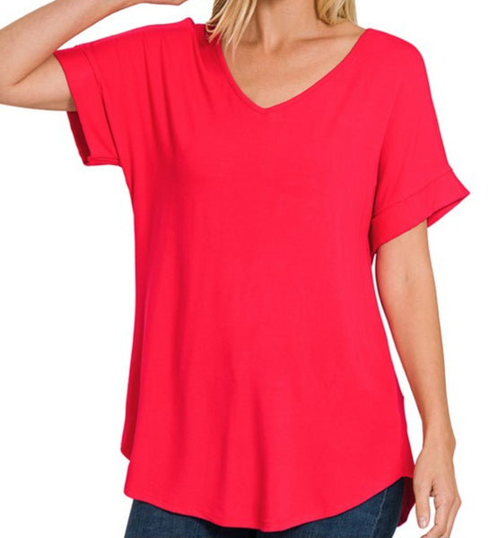 Supersoft vneck cuff sleeve
